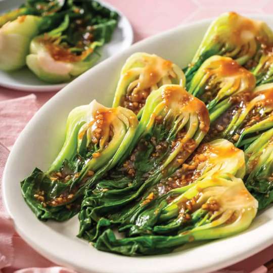 Sio Pak Choy with Garlic Sesame Oyster Sauce 