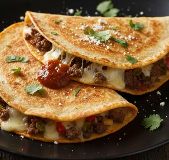 Cheesy Beef Quesadillas