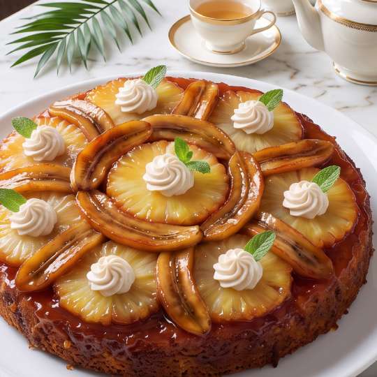 Pineapple & Banana Upside-Down Cake