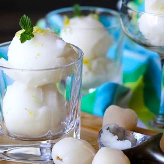 Refreshing Lychee Lime Sorbet