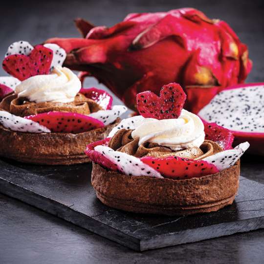 Chocolate & Dragon Fruit Mousse Tart